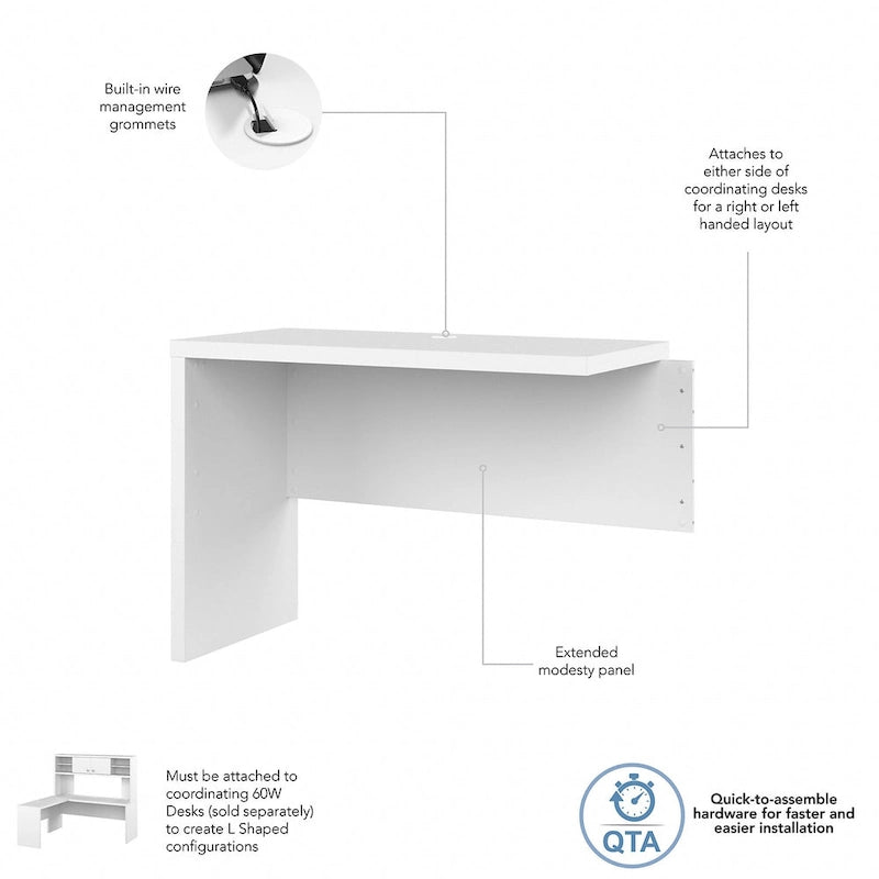 42W Desk Return/Bridge by
