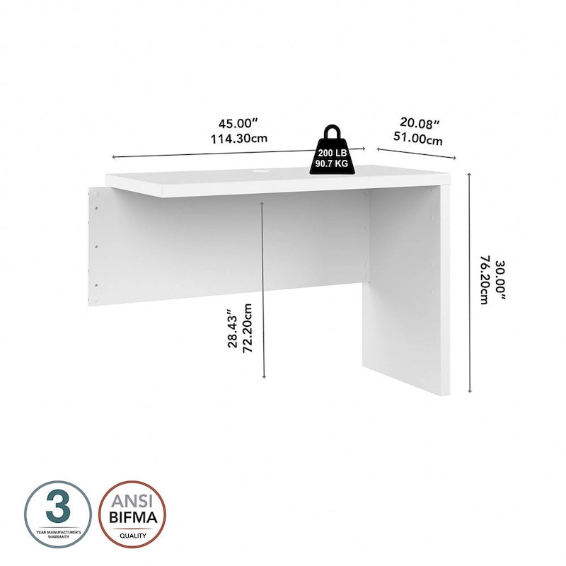 42W Desk Return/Bridge by