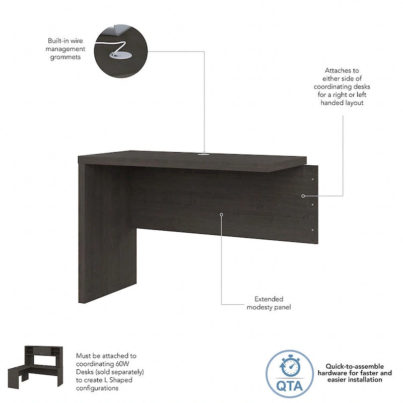 42W Desk Return/Bridge by