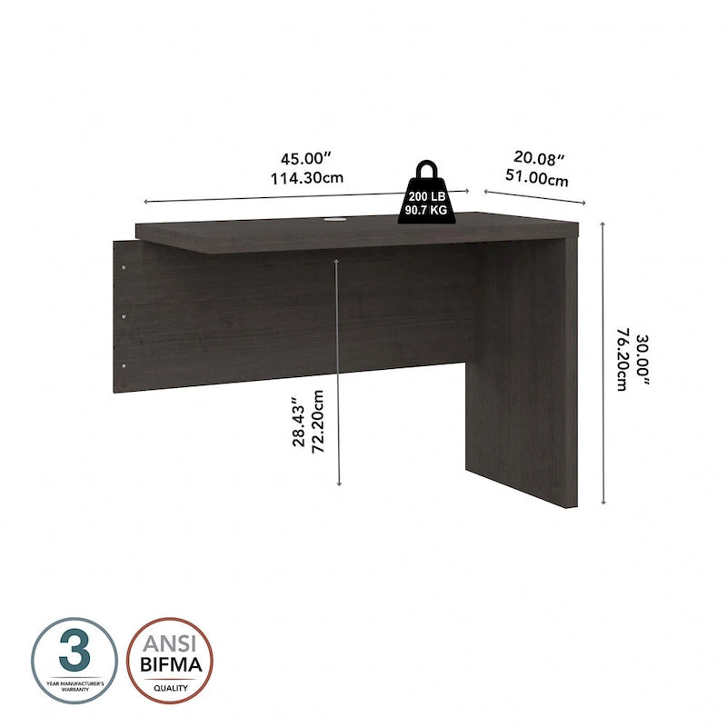 42W Desk Return/Bridge by