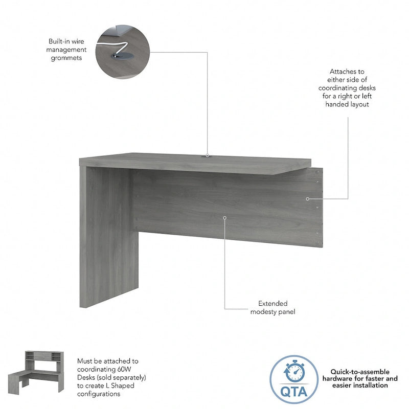 42W Desk Return/Bridge by