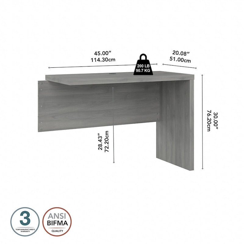 42W Desk Return/Bridge by