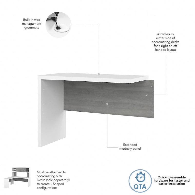 42W Desk Return/Bridge by