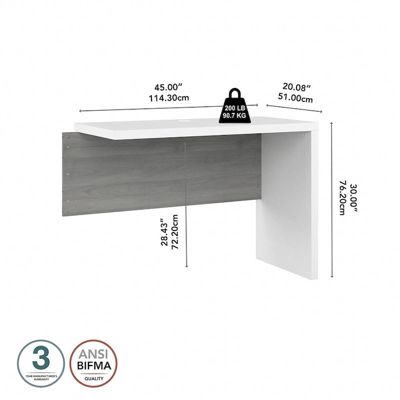 42W Desk Return/Bridge by