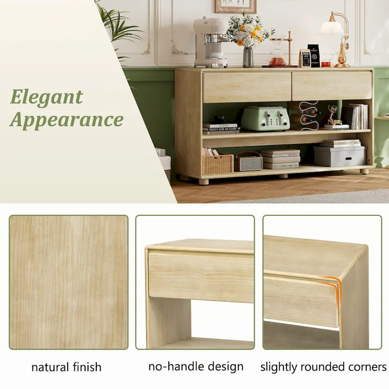 Console Table with Drawers and Shelves for Entryway