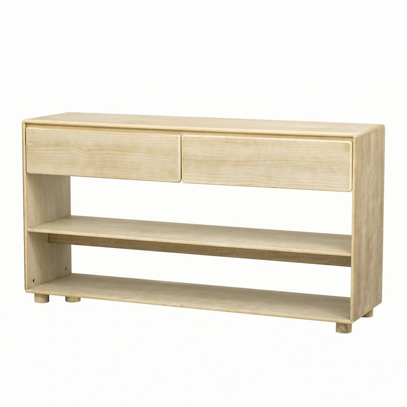 Console Table with Drawers and Shelves for Entryway