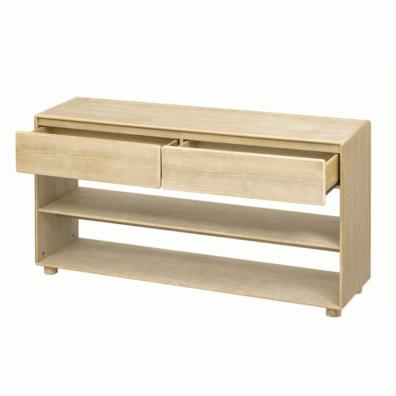 Console Table with Drawers and Shelves for Entryway