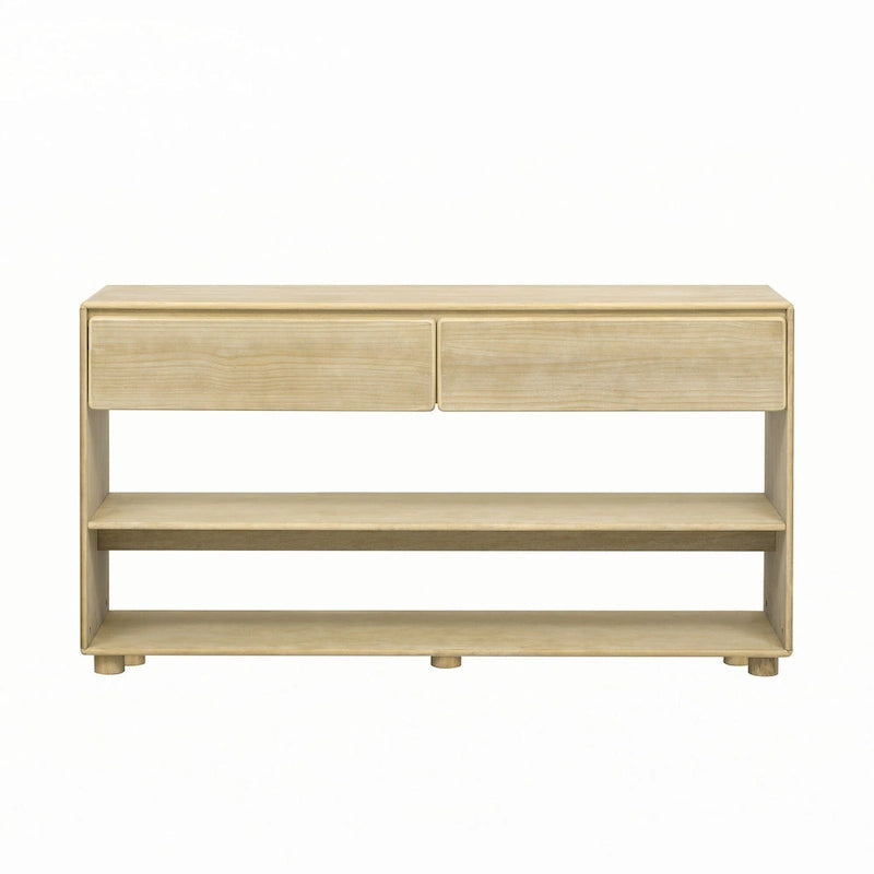 Console Table with Drawers and Shelves for Entryway