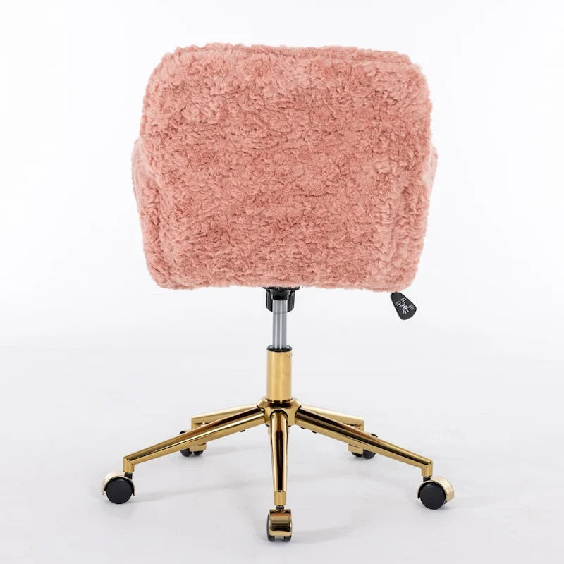 A&A Furniture Office Chair: Upholstered Desk Chair and Golden Metal Base