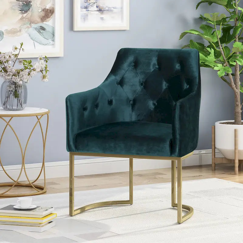 McDonough Modern Tufted Glam Accent Chair by