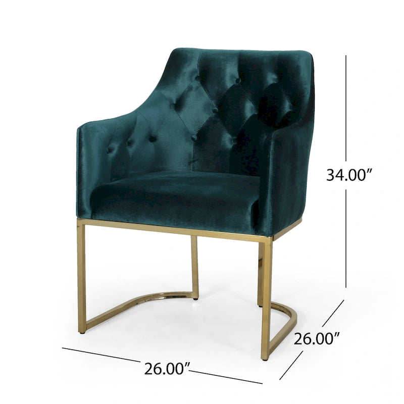 McDonough Modern Tufted Glam Accent Chair by