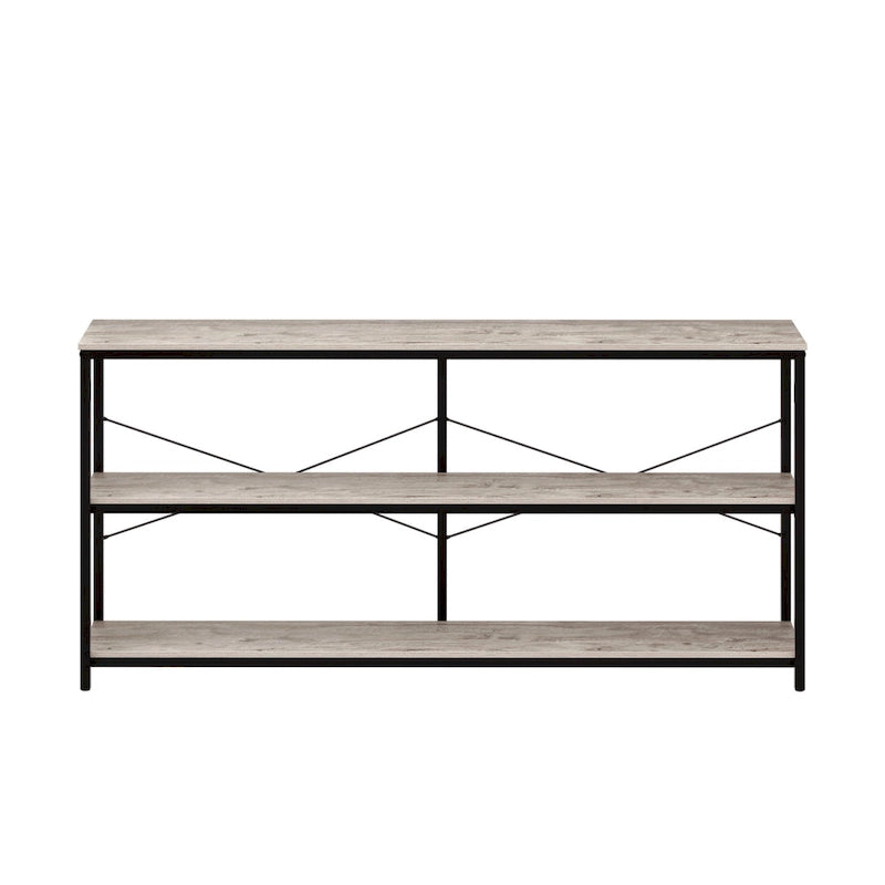 55 Sofa Console Table Narrow Long Console Entryway Table with Storage Shelf TV Stand