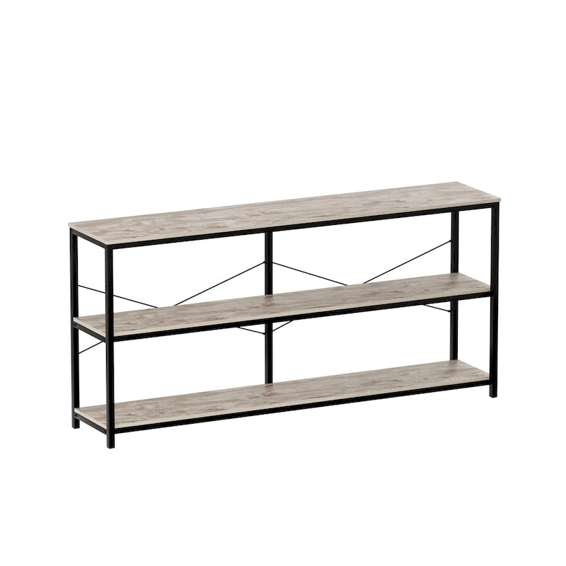 55 Sofa Console Table Narrow Long Console Entryway Table with Storage Shelf TV Stand