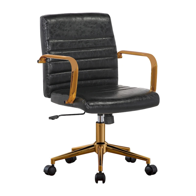 Franco Swivel Office Chair, PU Leather, Roller Wheels
