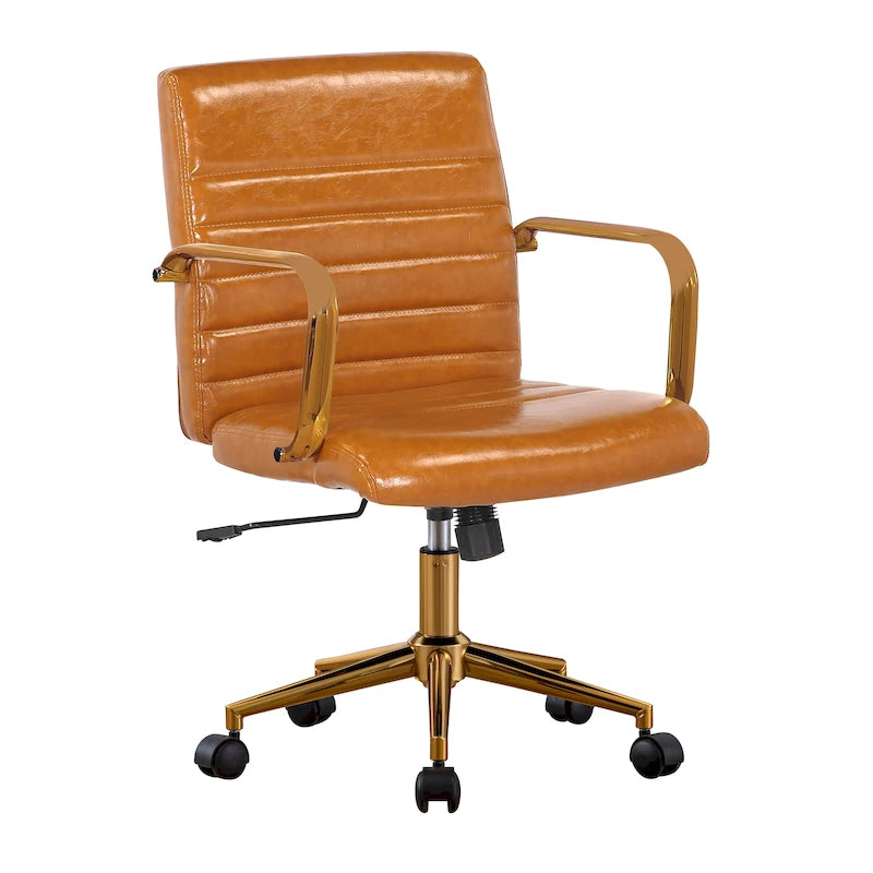 Franco Swivel Office Chair, PU Leather, Roller Wheels