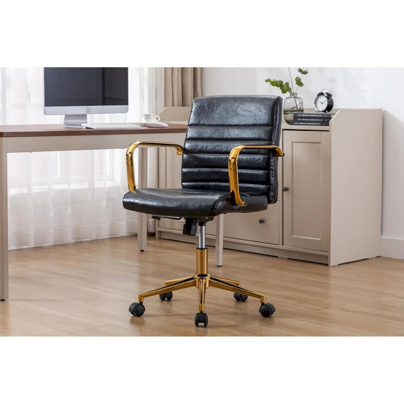 Franco Swivel Office Chair, PU Leather, Roller Wheels