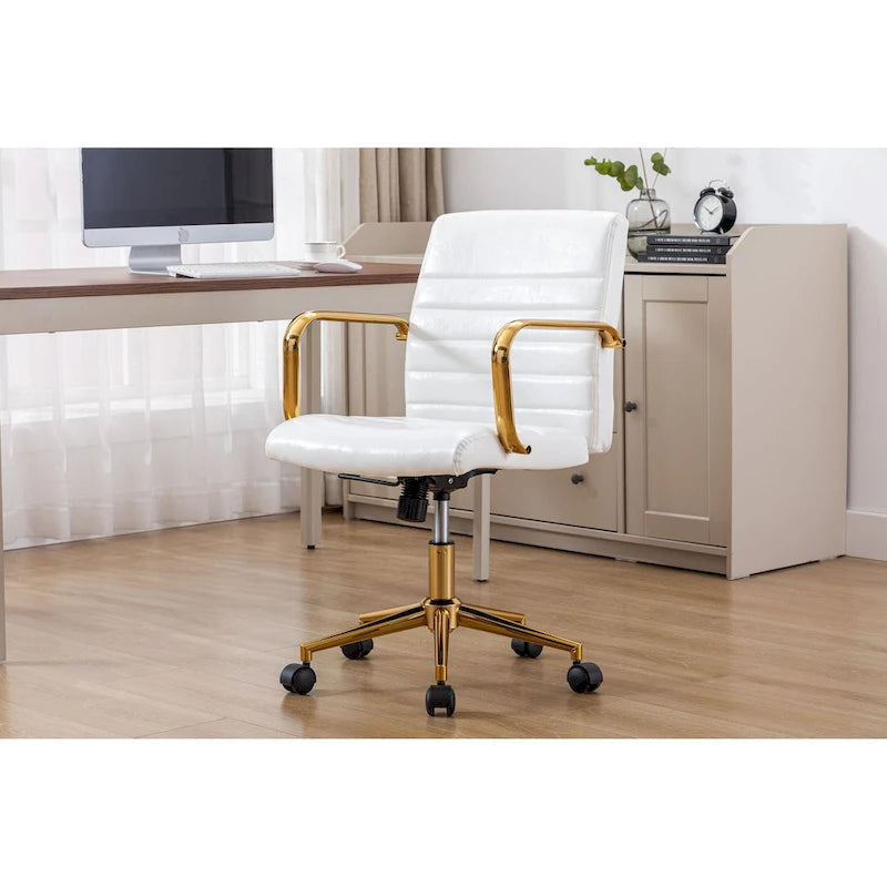 Franco Swivel Office Chair, PU Leather, Roller Wheels