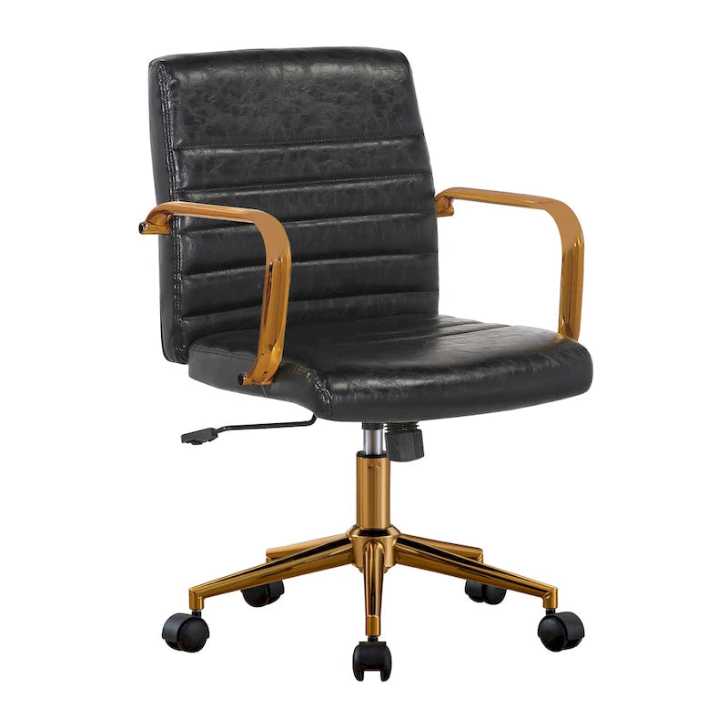 Franco Swivel Office Chair, PU Leather, Roller Wheels