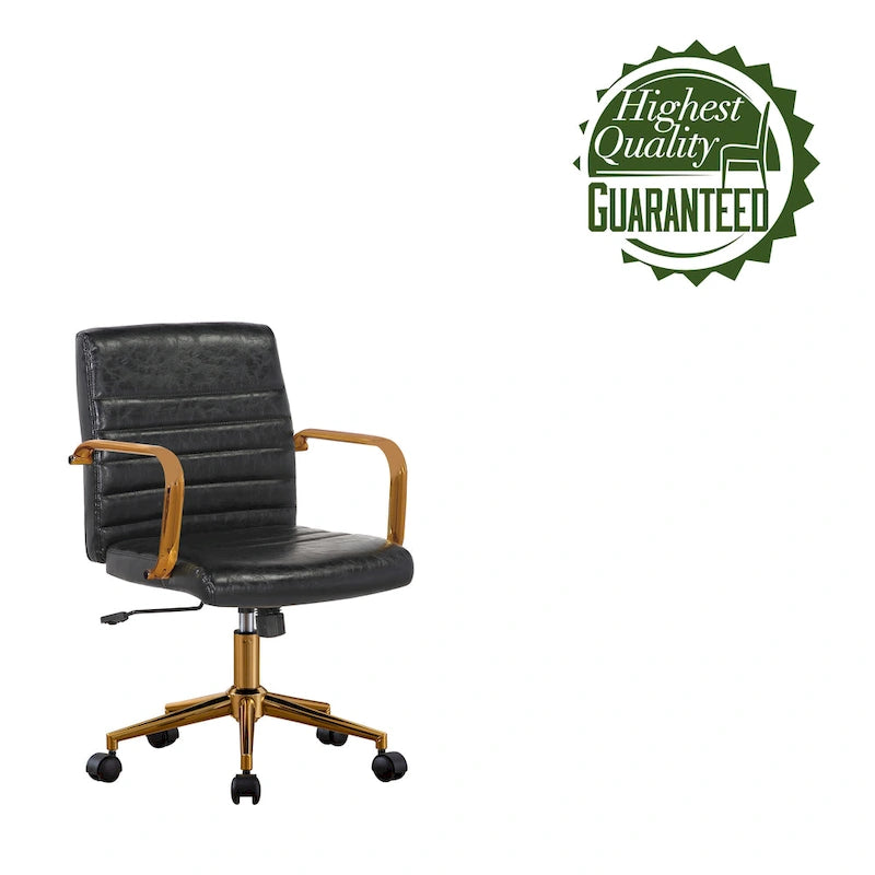 Franco Swivel Office Chair, PU Leather, Roller Wheels