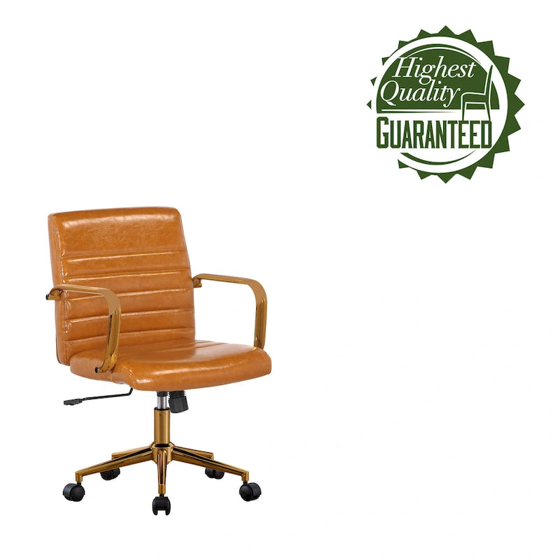 Franco Swivel Office Chair, PU Leather, Roller Wheels