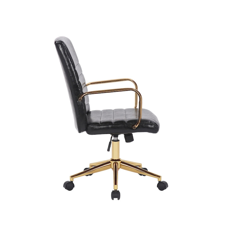 Franco Swivel Office Chair, PU Leather, Roller Wheels