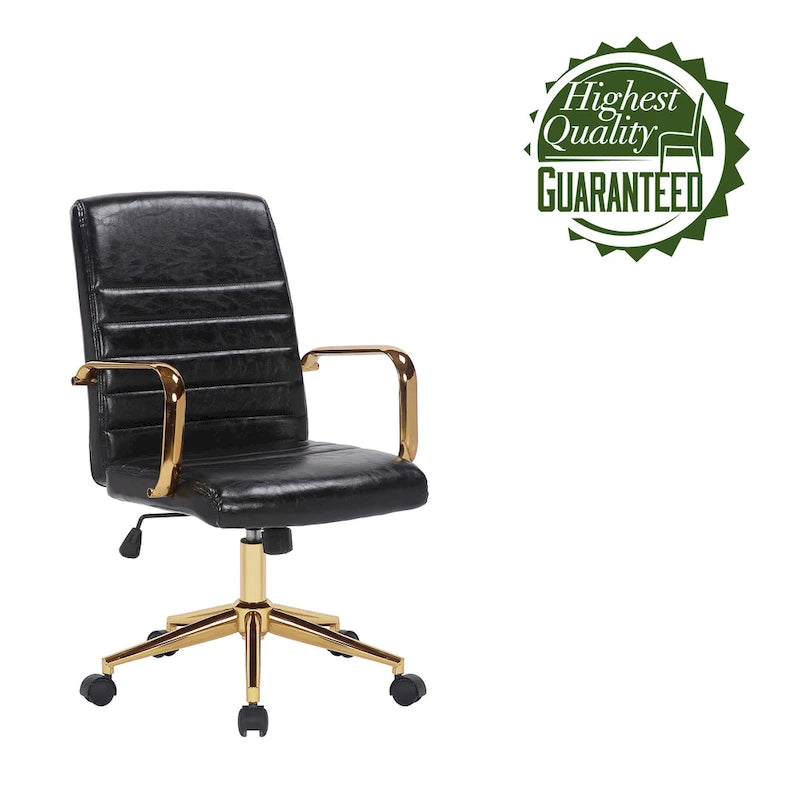 Franco Swivel Office Chair, PU Leather, Roller Wheels