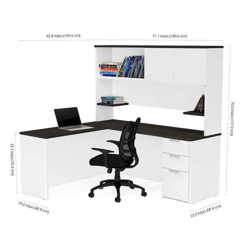 L-Desk with Hutch