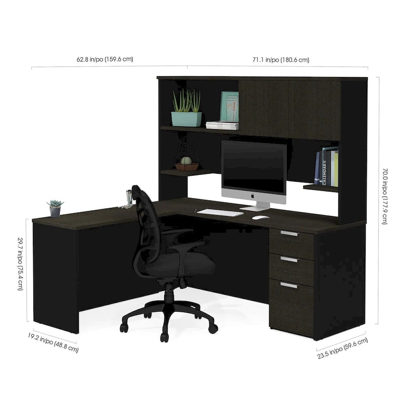 L-Desk with Hutch