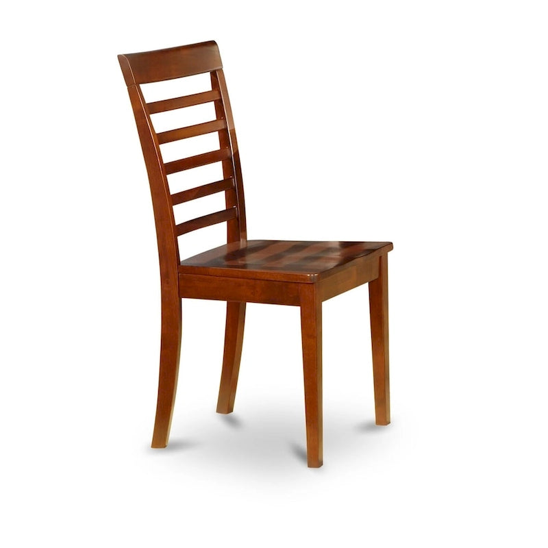 3 Piece Modern Table Set- A Round Table with Dropleaf and 2 Kitchen Dining Chairs, Mahogany (Seats Option)