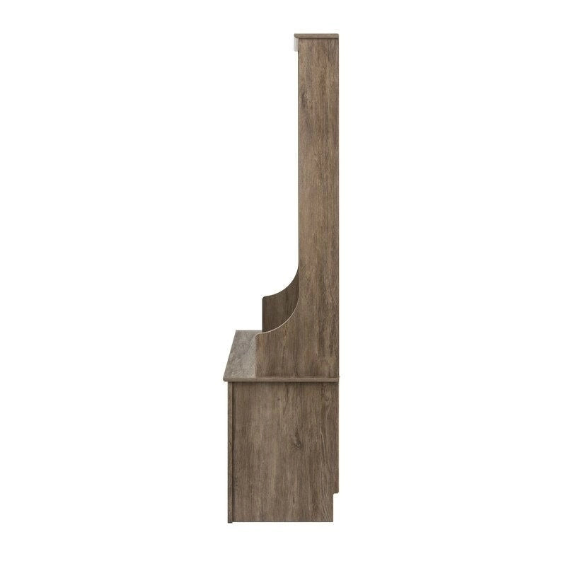 Grey Entryway Hall Tree Shoe Cubbie Coat Rack - 68 H x 38 W x 15.5 D