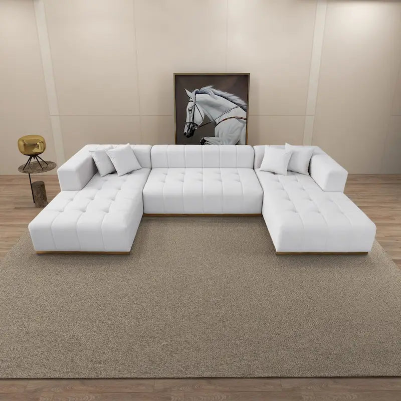 Bliss 3-Piece Velvet U-Shaped Corner Sectional Sofa
