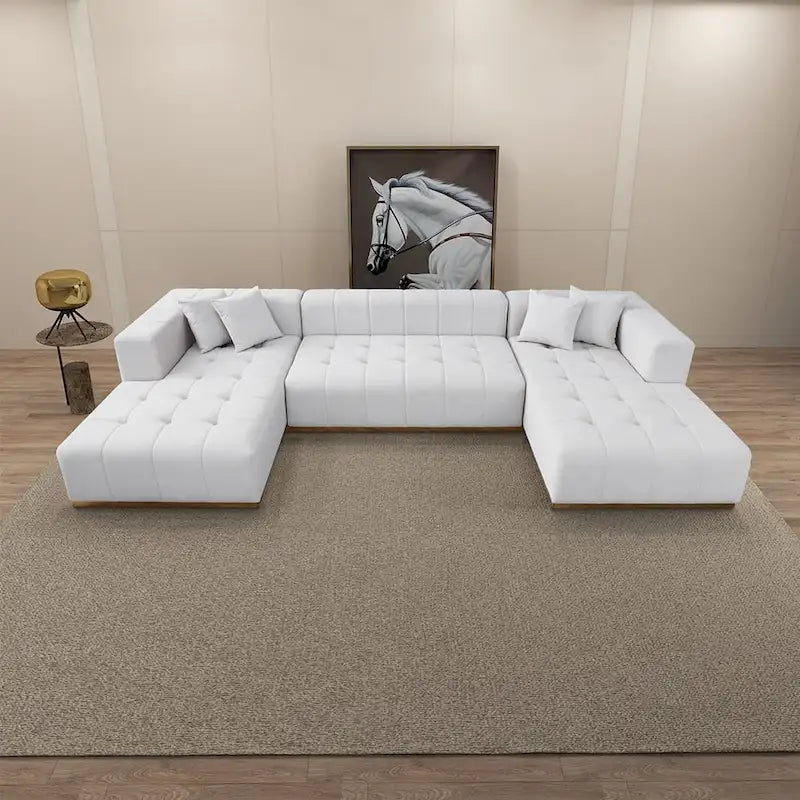 Bliss 3-Piece Velvet U-Shaped Corner Sectional Sofa