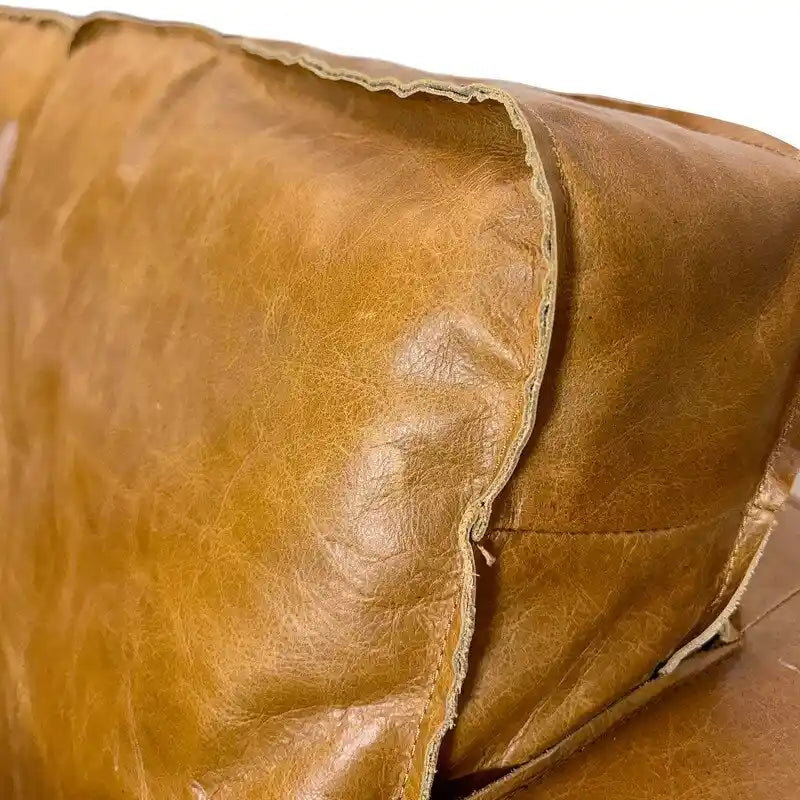 Natural Luxury Leather Minimalist Sofa - 78.8W x 35.5D x 33.5H