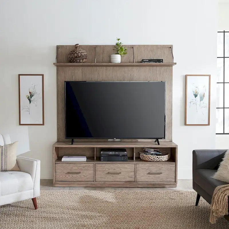 Burnished Beige Entertainment Center