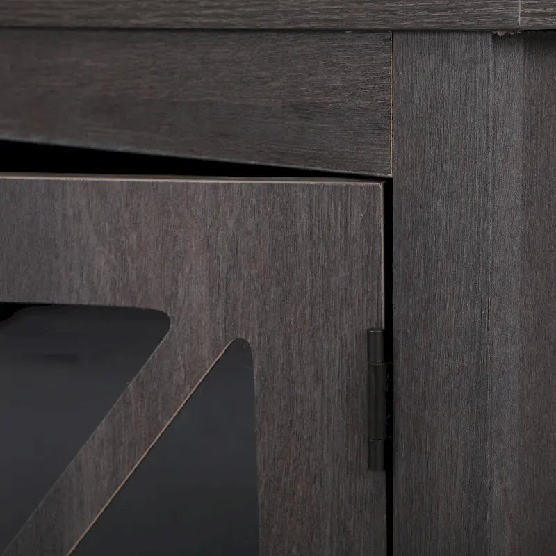 Set of 2 Industrial Nightstand Bedside End Table with Door