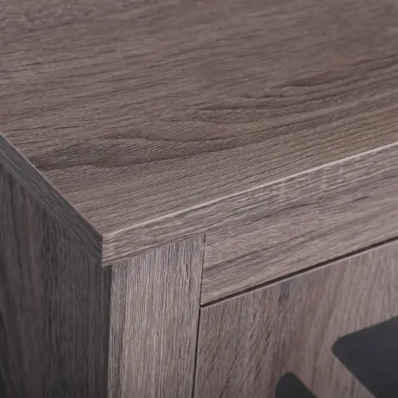 Set of 2 Industrial Nightstand Bedside End Table with Door