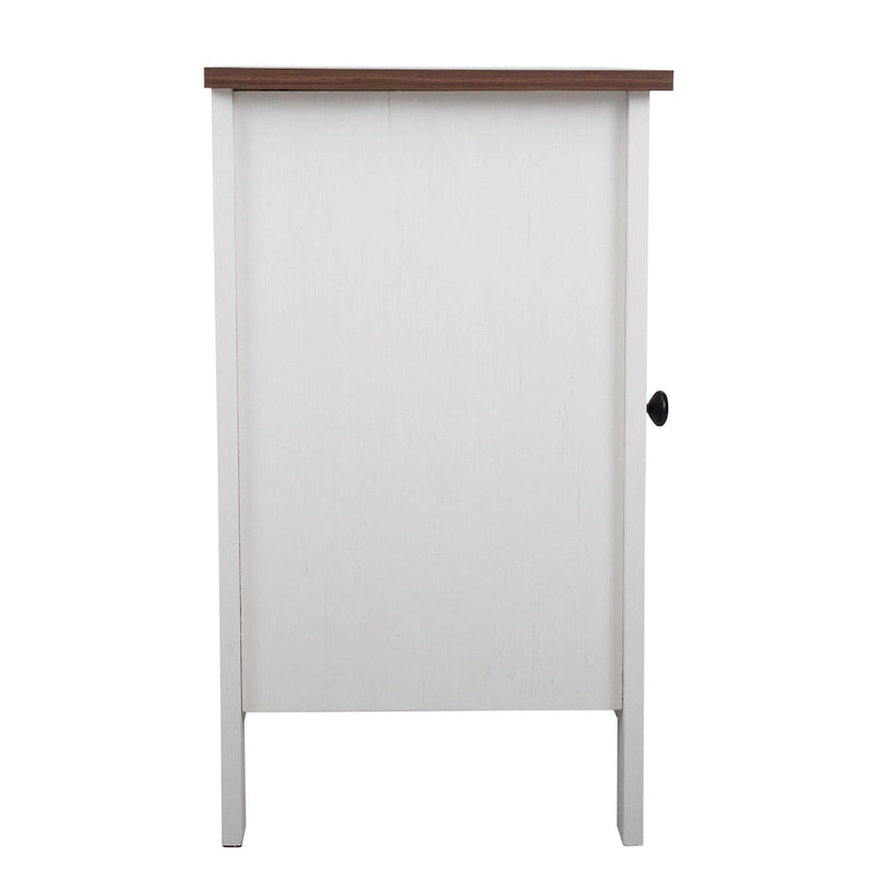 Set of 2 Industrial Nightstand Bedside End Table with Door