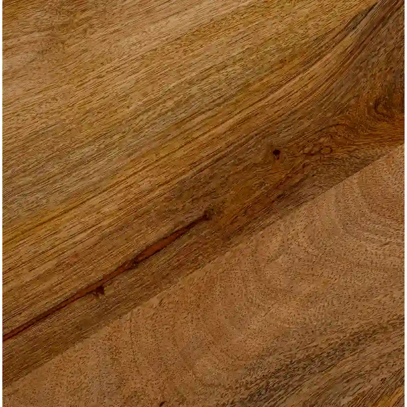 Round Mango Wood and Metal Pedestal Table