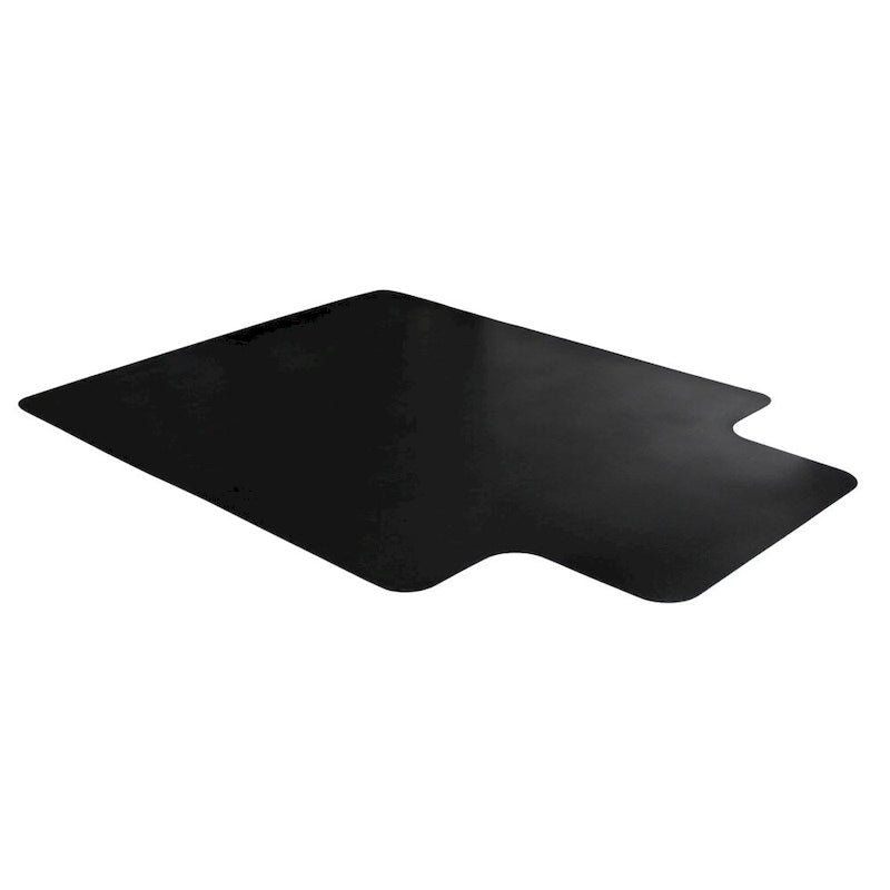 Black Vinyl Lipped Chair Mat for Hard Floor - 45 x 53
