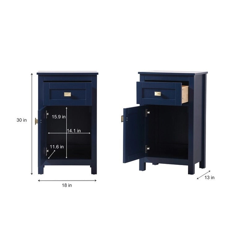 Indigo Home 18 Inch Bathroom Storage Freedstanding Cabinet