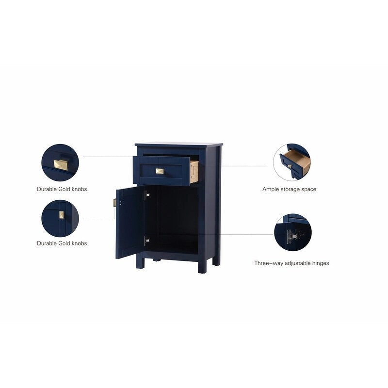 Indigo Home 18 Inch Bathroom Storage Freedstanding Cabinet