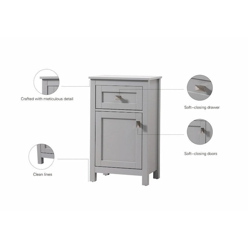 Indigo Home 18 Inch Bathroom Storage Freedstanding Cabinet