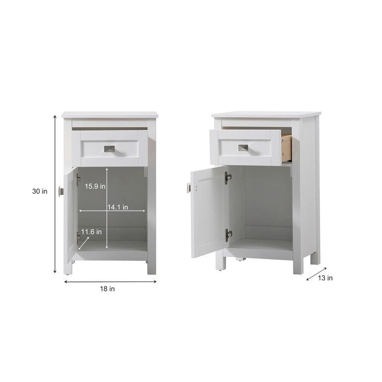 Indigo Home 18 Inch Bathroom Storage Freedstanding Cabinet