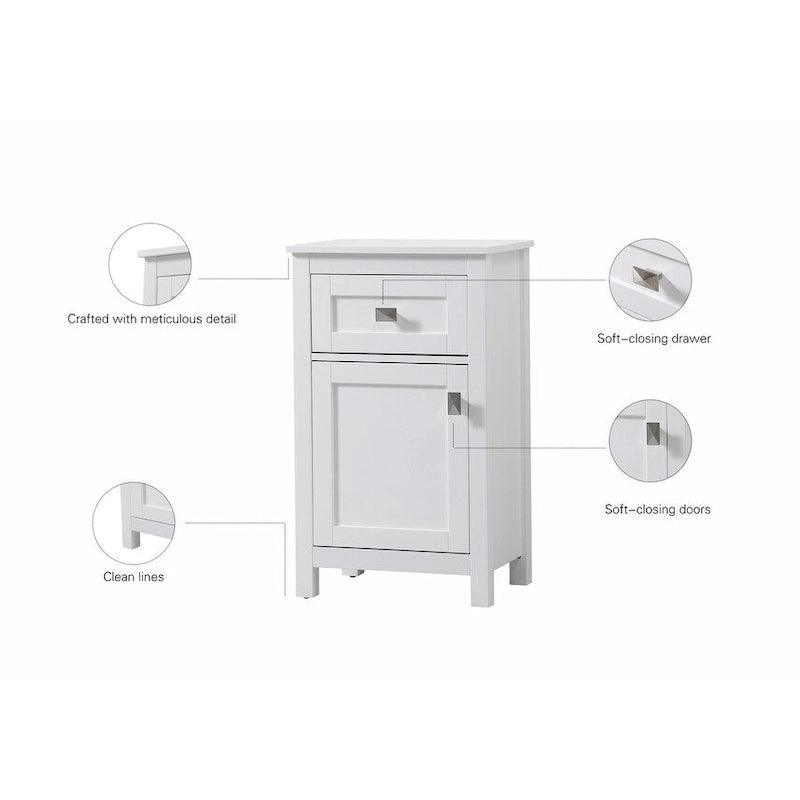 Indigo Home 18 Inch Bathroom Storage Freedstanding Cabinet