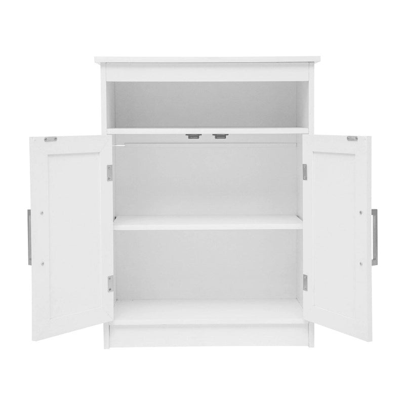 Modern Bathroom Storage Cabinet with Magnetic Close Doors and Shelves